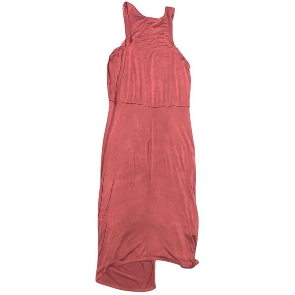 Allison Joy Women's Medium Burnt Orange Asymmetric Hem Jersey Knit Tank Dress - Picture 2 of 7